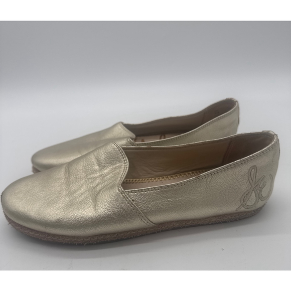 Sam Edelman Everie gold metallic leather slip-on loafers Size 6M - Picture 3 of 8